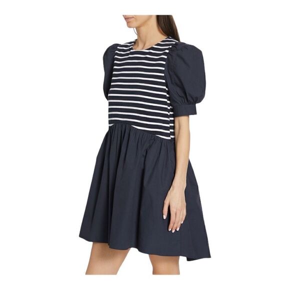 English Factory Navy Blue and White Striped Minidress Size Small - Picture 5 of 8